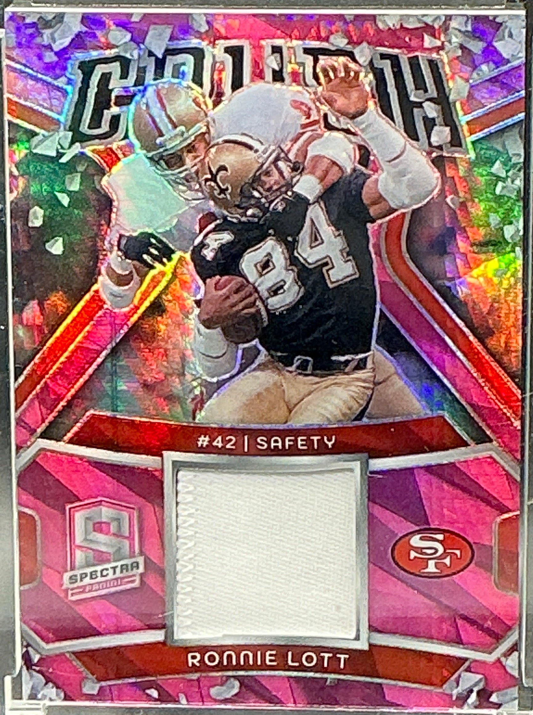 2024 Spectra Ronnie Lott Pink Prizm Game Worn Patch 13/15