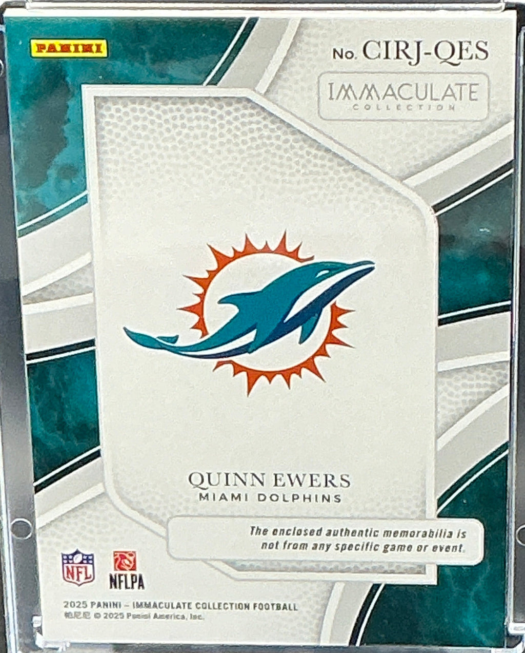 2025 immaculate collection Quinn Ewers RC Game Worn Patch 79/99