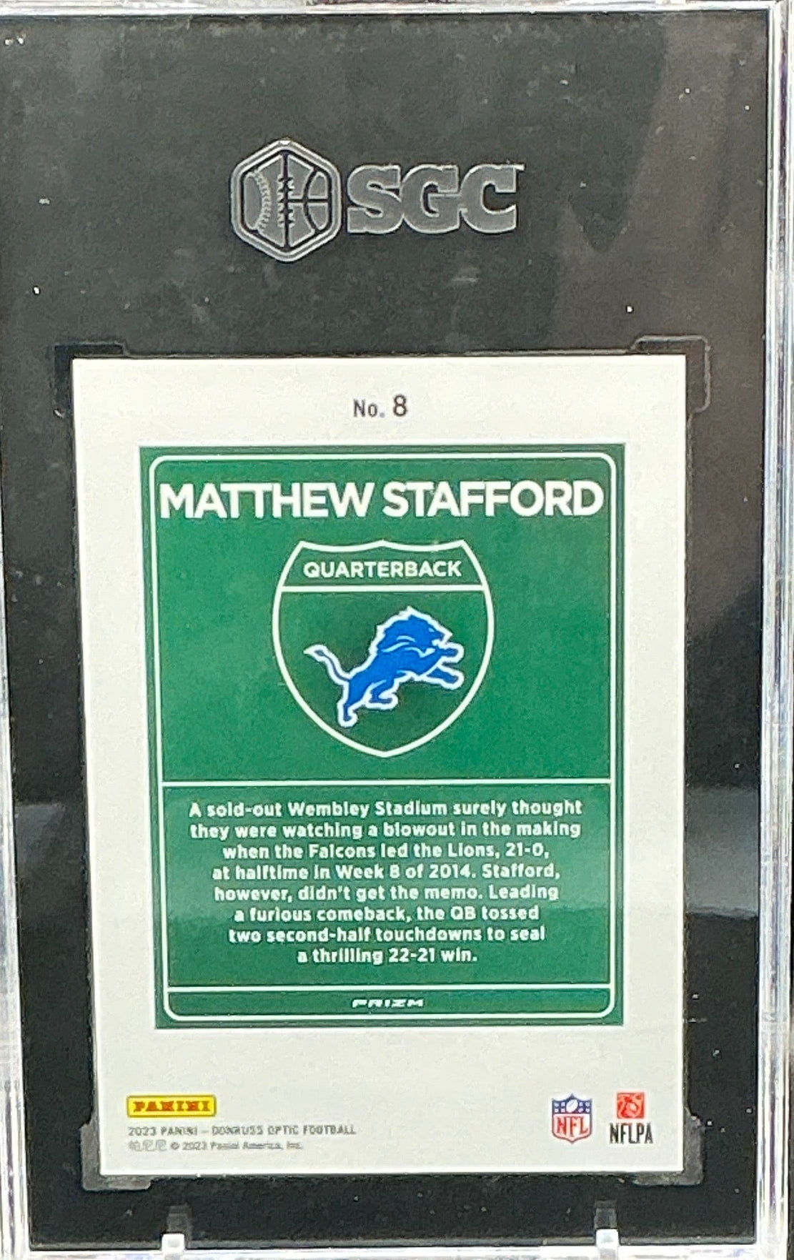 2023 Donruss Optic Mathew Stafford International Downtown