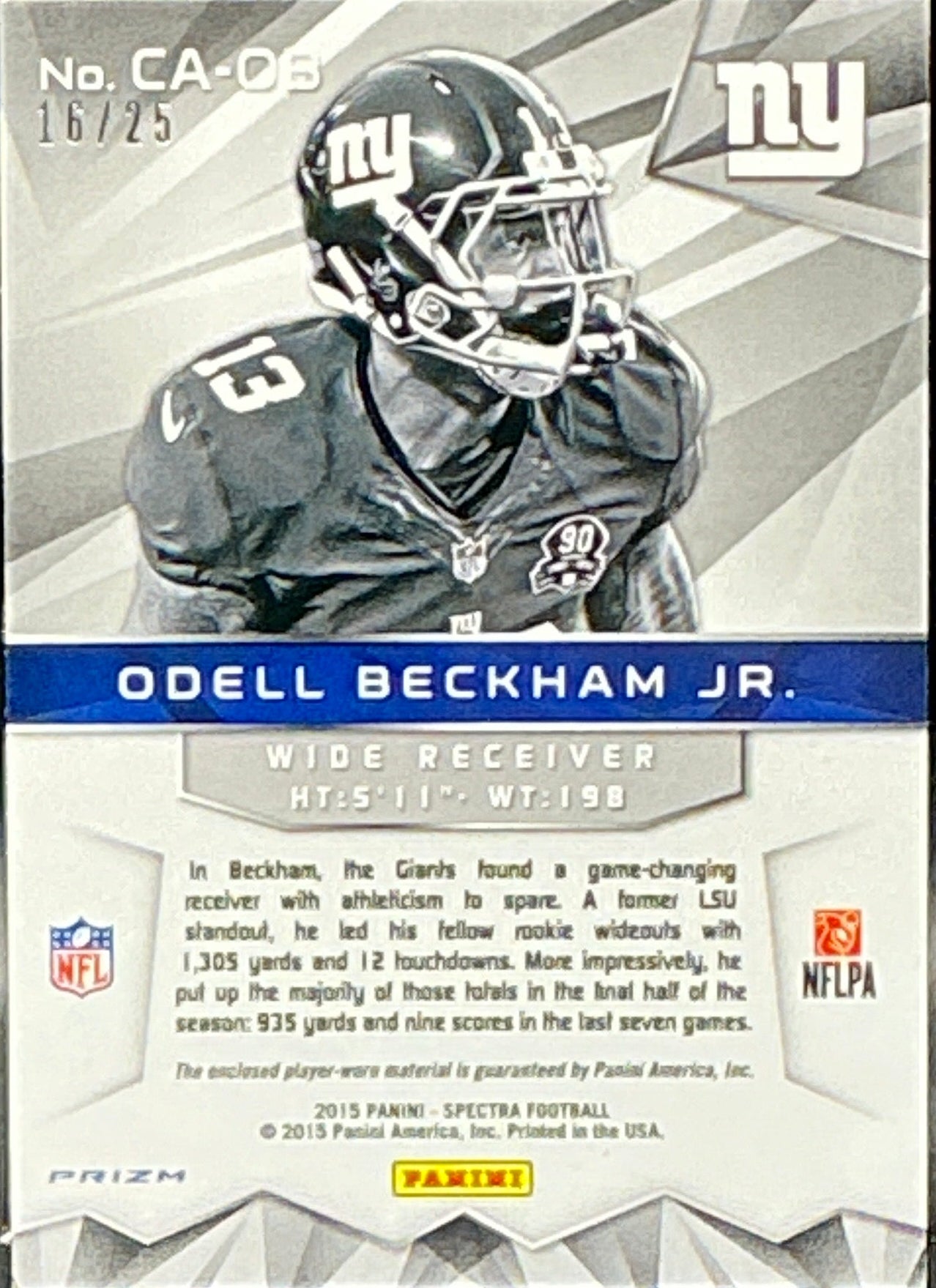 2015 Panini Spectra Odell Beckham Jr. Catalyst 16/25