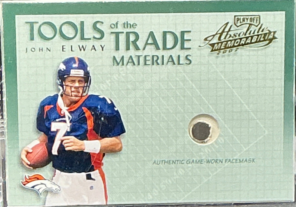 2002 Playoff John Elway Tools of the Trade Worn Face Mask 093/300
