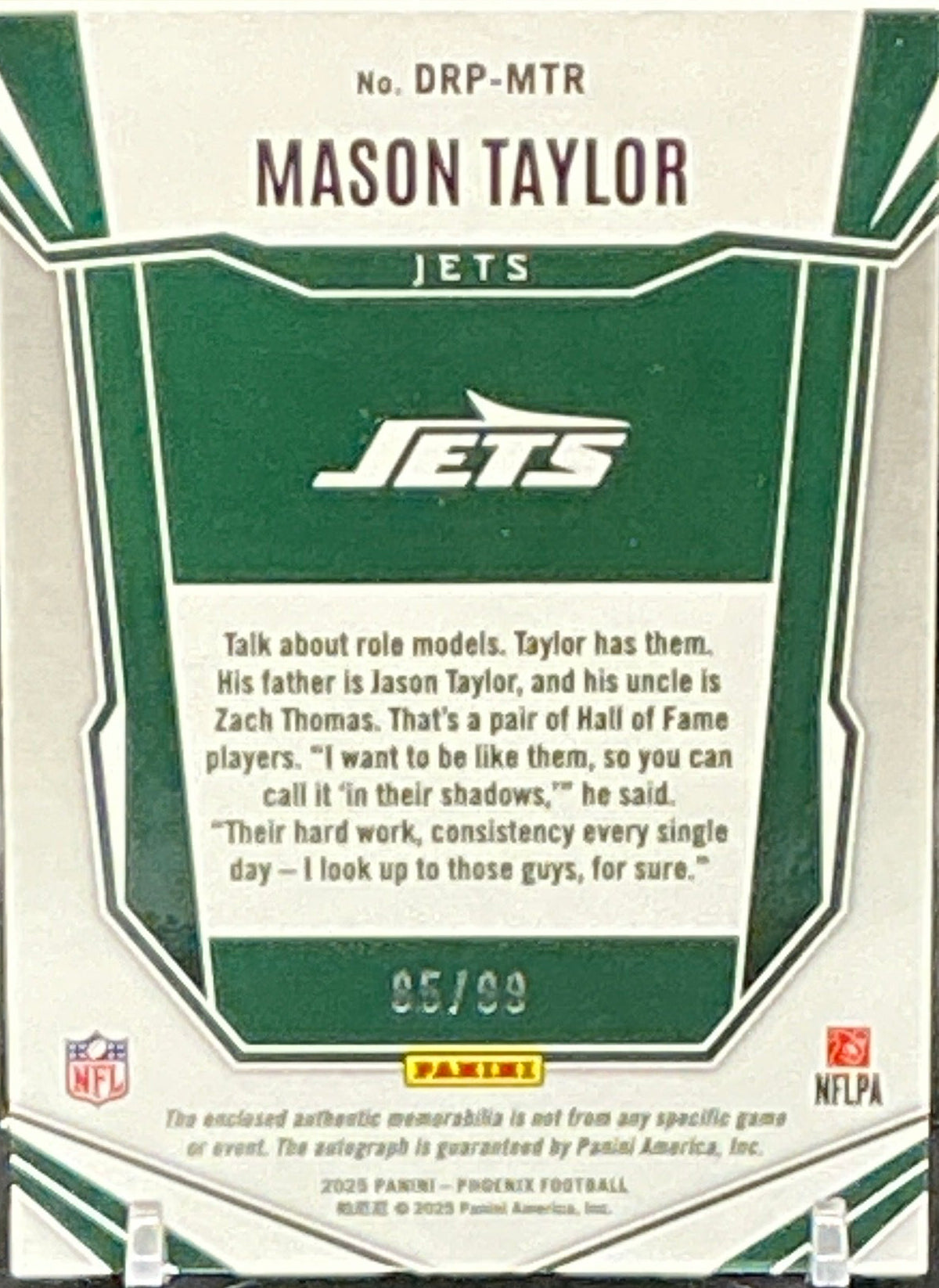 2025 Panini Phoenix Mason Taylor RPA 95/99