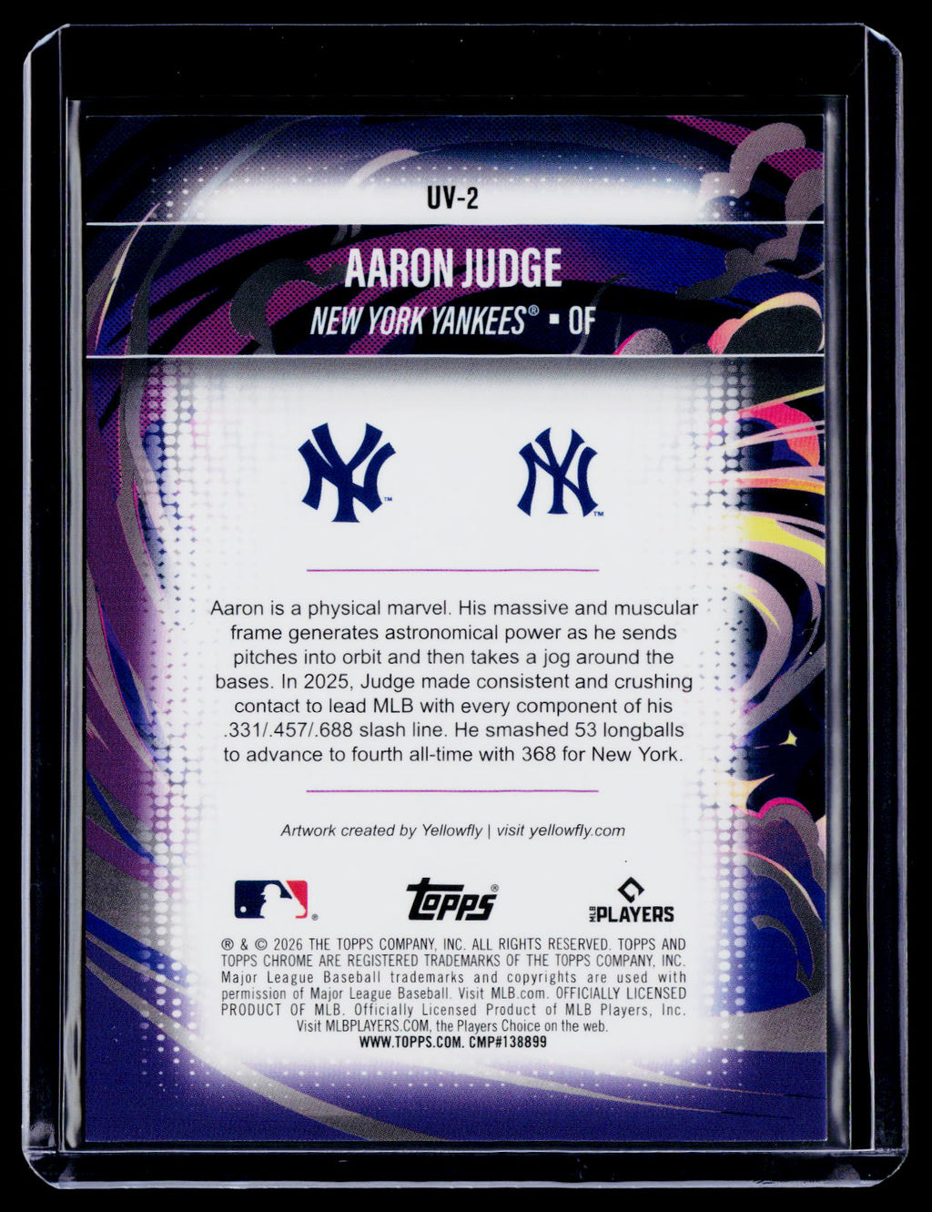 2026 Topps Chrome Aaron Judge Ultra Violet Case Hit