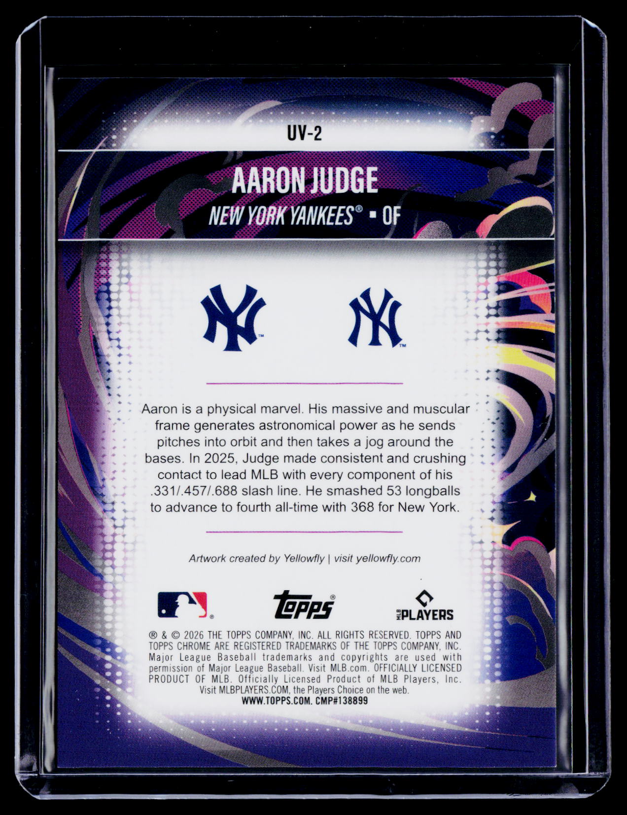 2026 Topps Chrome Aaron Judge Ultra Violet Case Hit