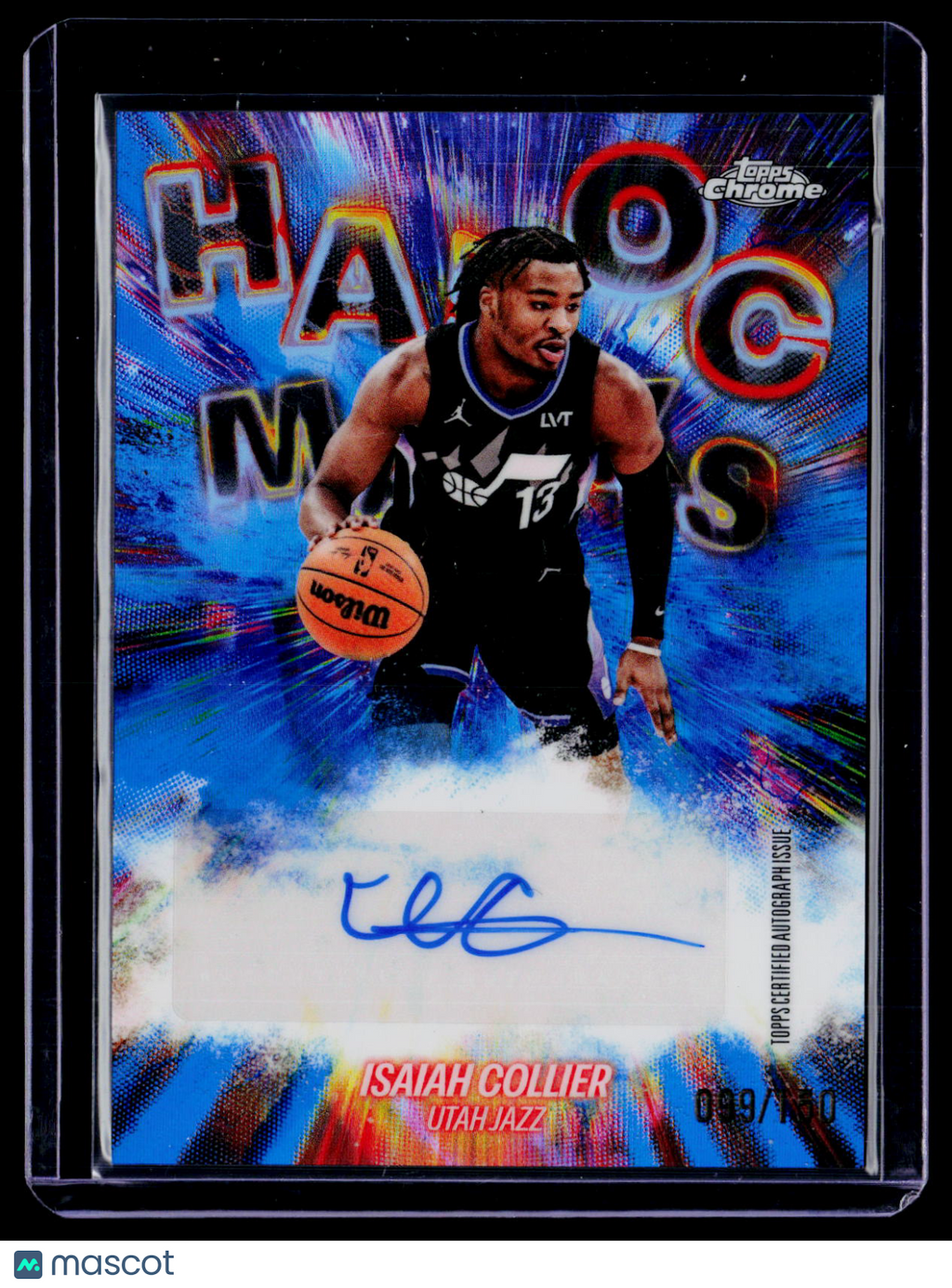 2025 Topps Chrome Isaiah Collier Blue Refractor Havoc Marks Auto 99/150