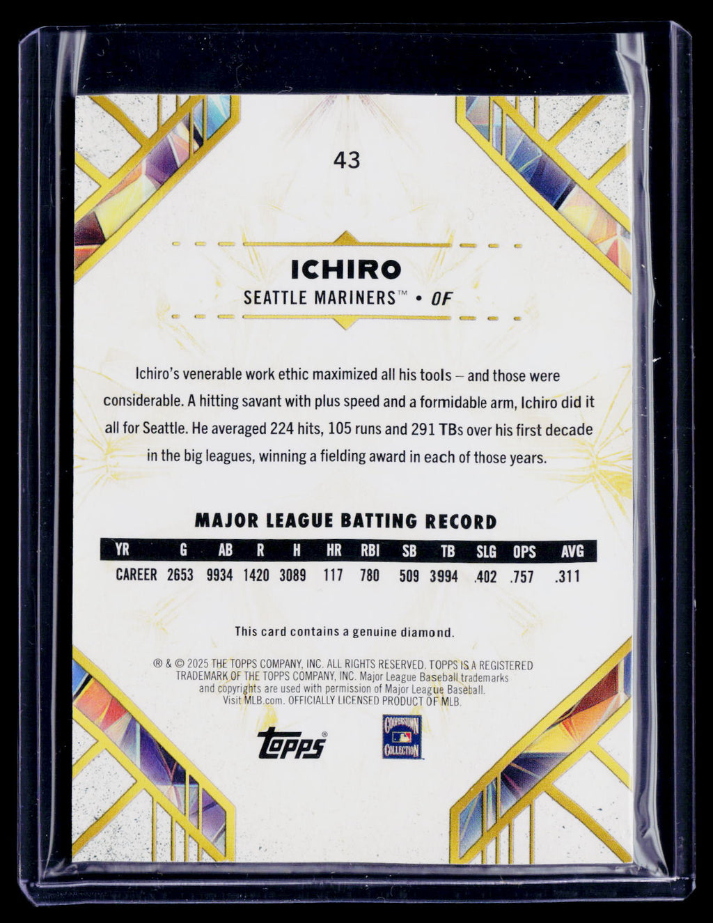 2025 Diamond Icons Ichiro Suzuki Diamond 2/15