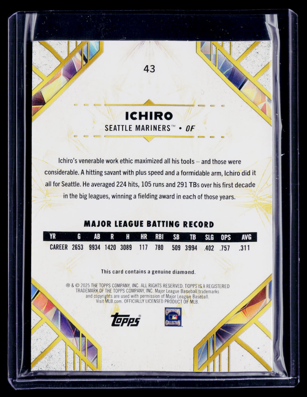 2025 Diamond Icons Ichiro Suzuki Diamond 2/15