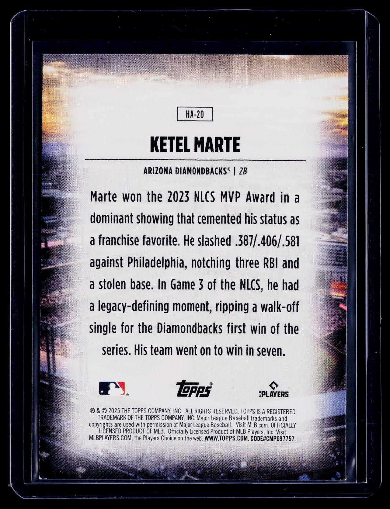 2025 Topps Ketel Marte Home Field Advantage