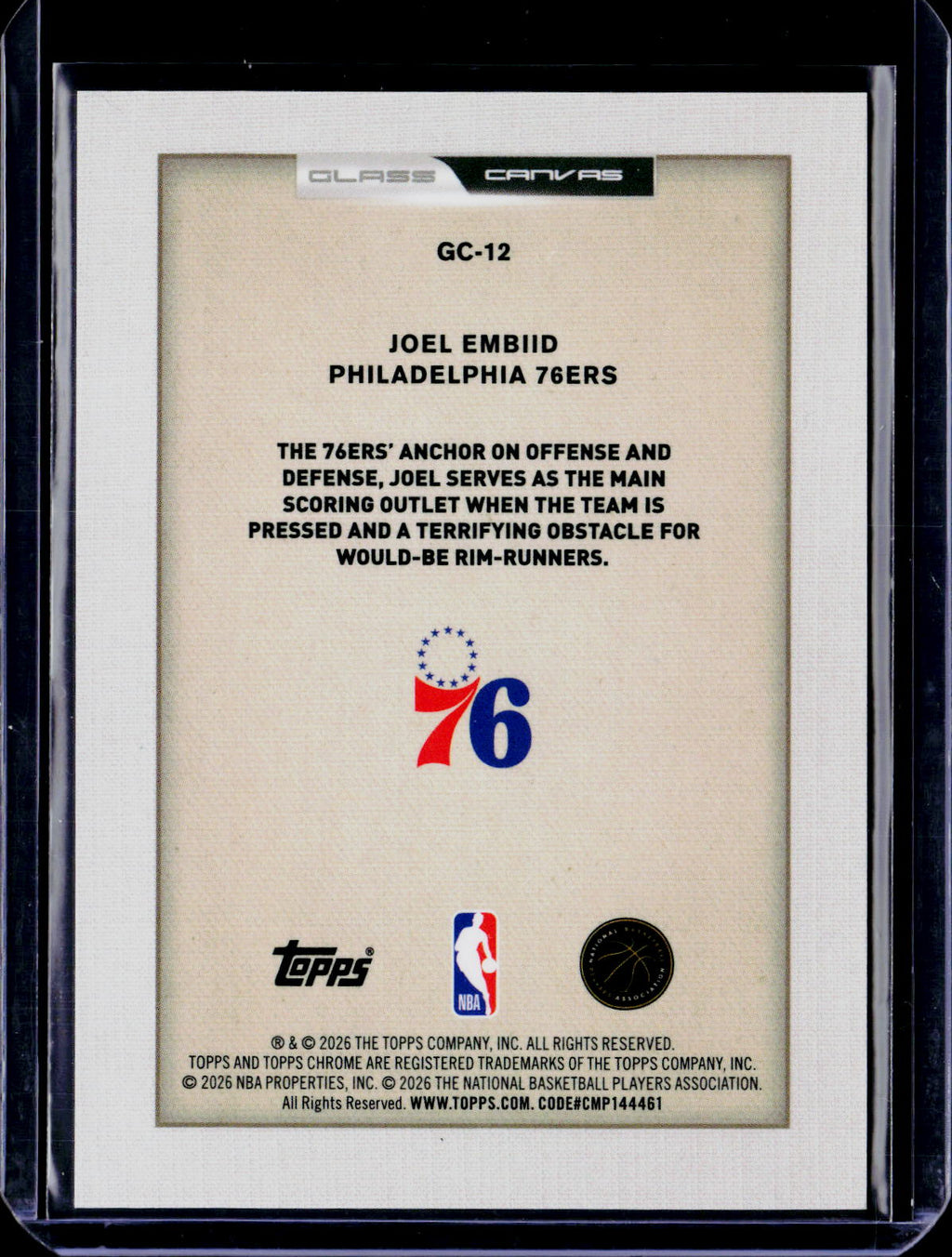 2025-26 Topps Chrome Update Joel Embiid Glass Canvas