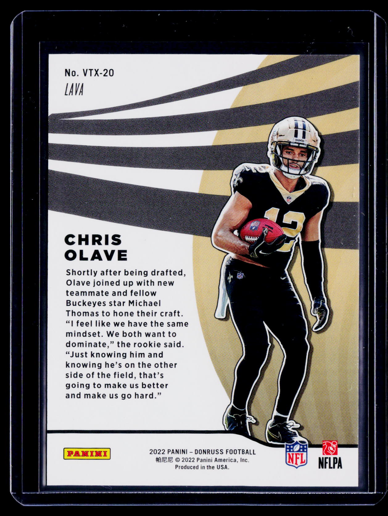 2022 Donruss Chris Olave Gold Vortez 8/10