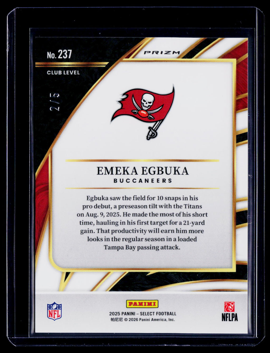 2025 Panini Select Emeka Egbuka Rookie Green Disco 2/5 RC