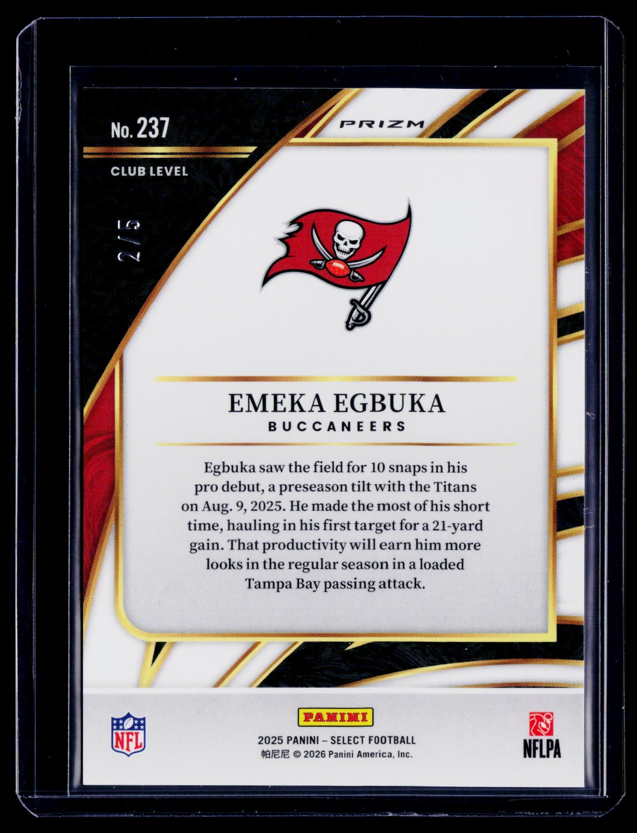 2025 Panini Select Emeka Egbuka Rookie Green Disco 2/5 RC