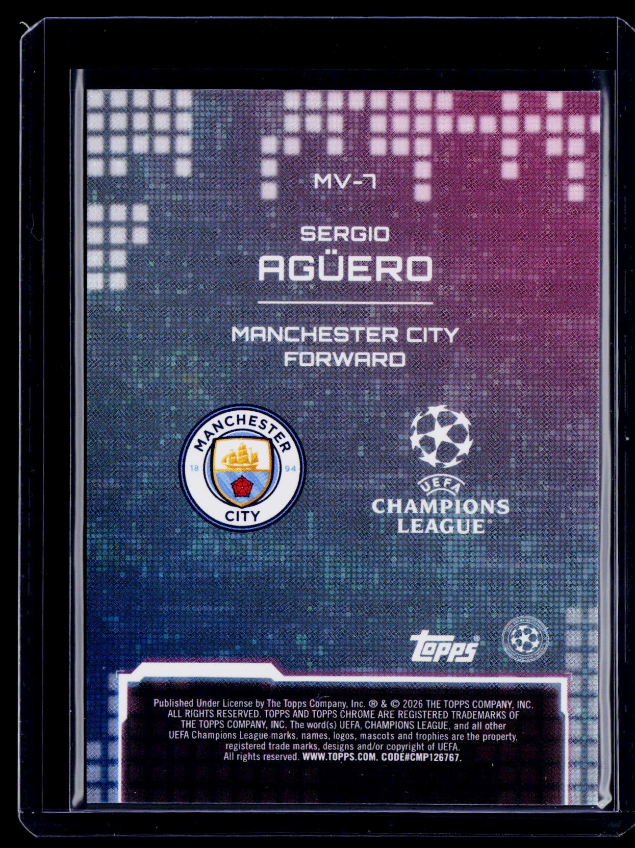 2025-26 Topps Chrome UEFA Sergio Aguero Metaverse Case Hit