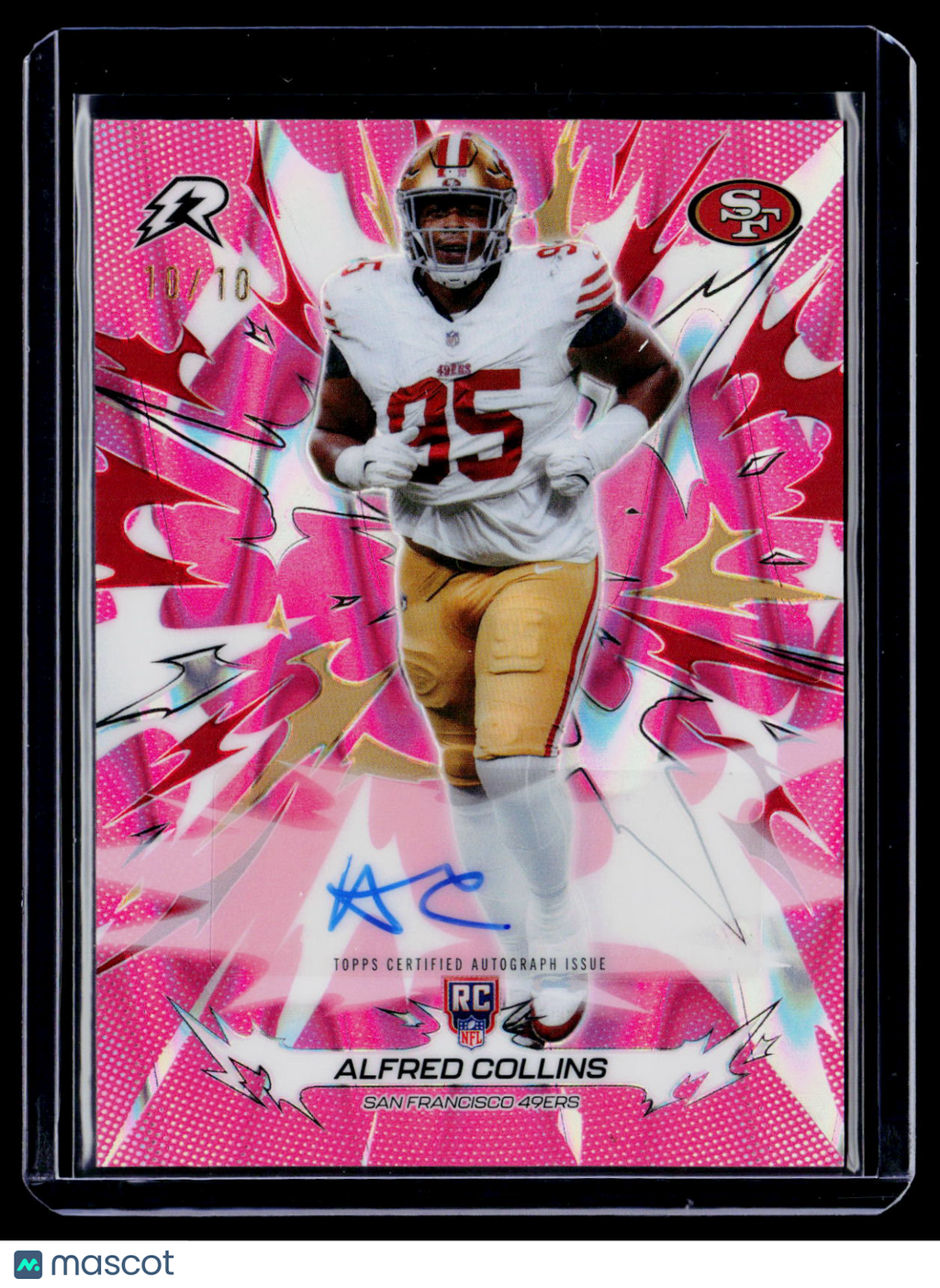 2025 Topps Resurgence Alfred Colline Rookie Pink Power Static Auto 10/10 RC