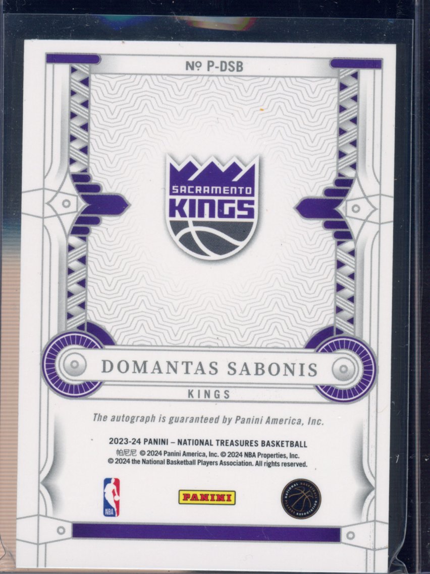 2023-24 Panini National Treasures Domantas Sabonis Penmanship Auto 43/49
