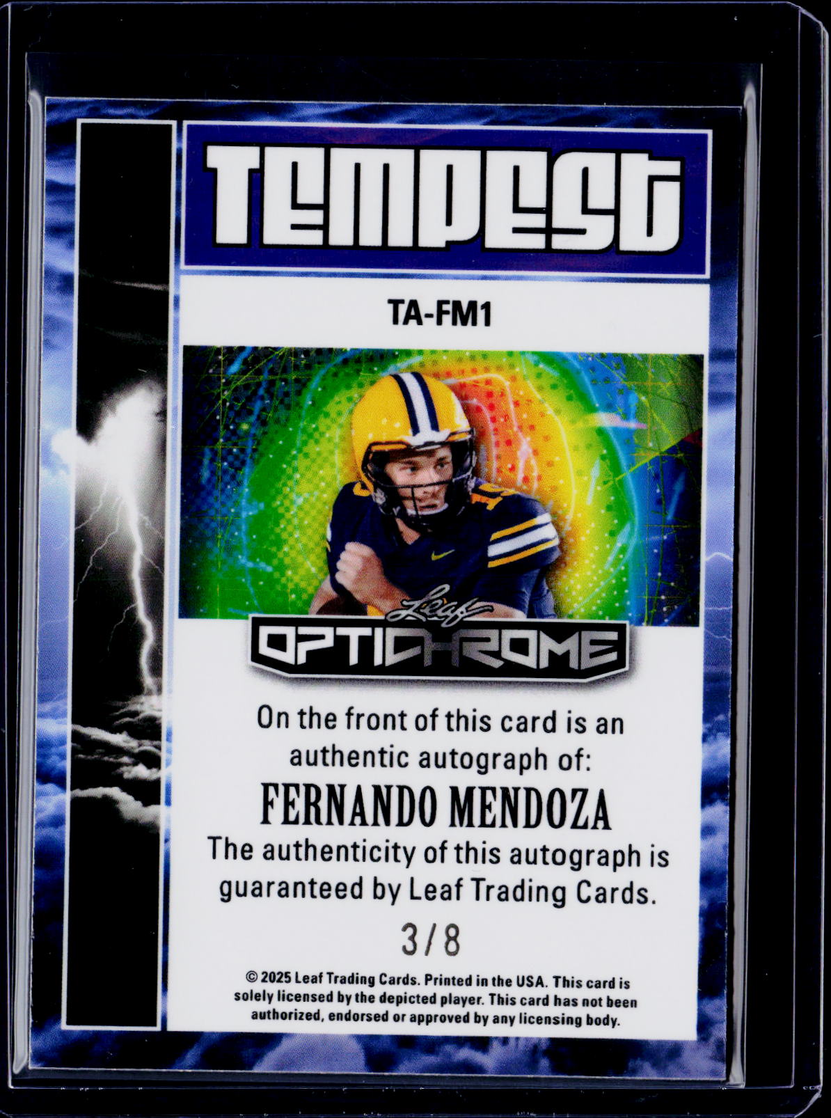 2025 Leaf Optichrome Fernando Mendoza Tempest Auto 3/8