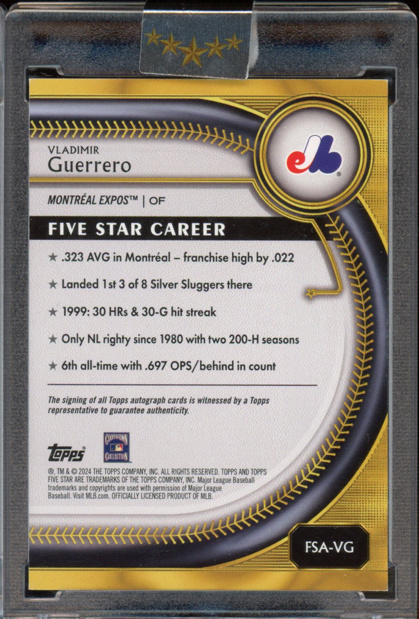 2025 Topps Five Star Vladimir Guerrero Auto 45/75