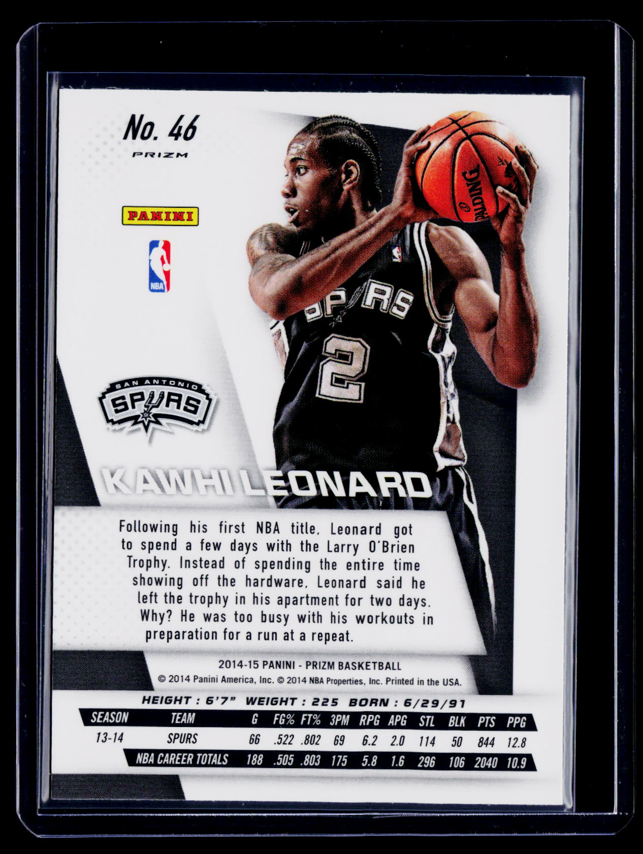 2014-15 Prizm Kawhi Leonard Silver Prizm