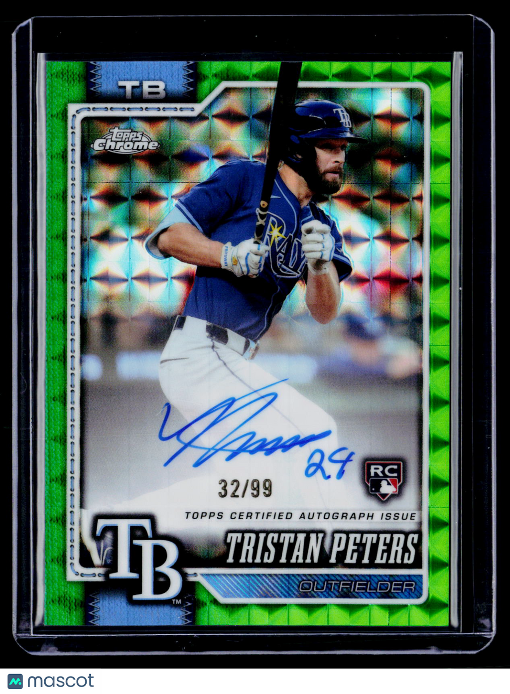 2026 Topps Chrome Tristan Peters Rookie Green Geometric Auto 32/99 RC
