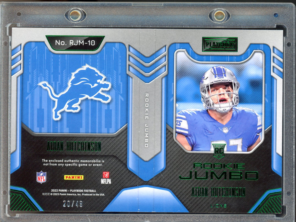 2022 Playbook Aidan Hutchinson Rookie Jumbo Booklet 20/49 RC