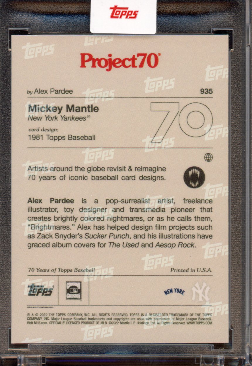 2021 Topps Project 70 Mickey Mantle Alex Pardee 935