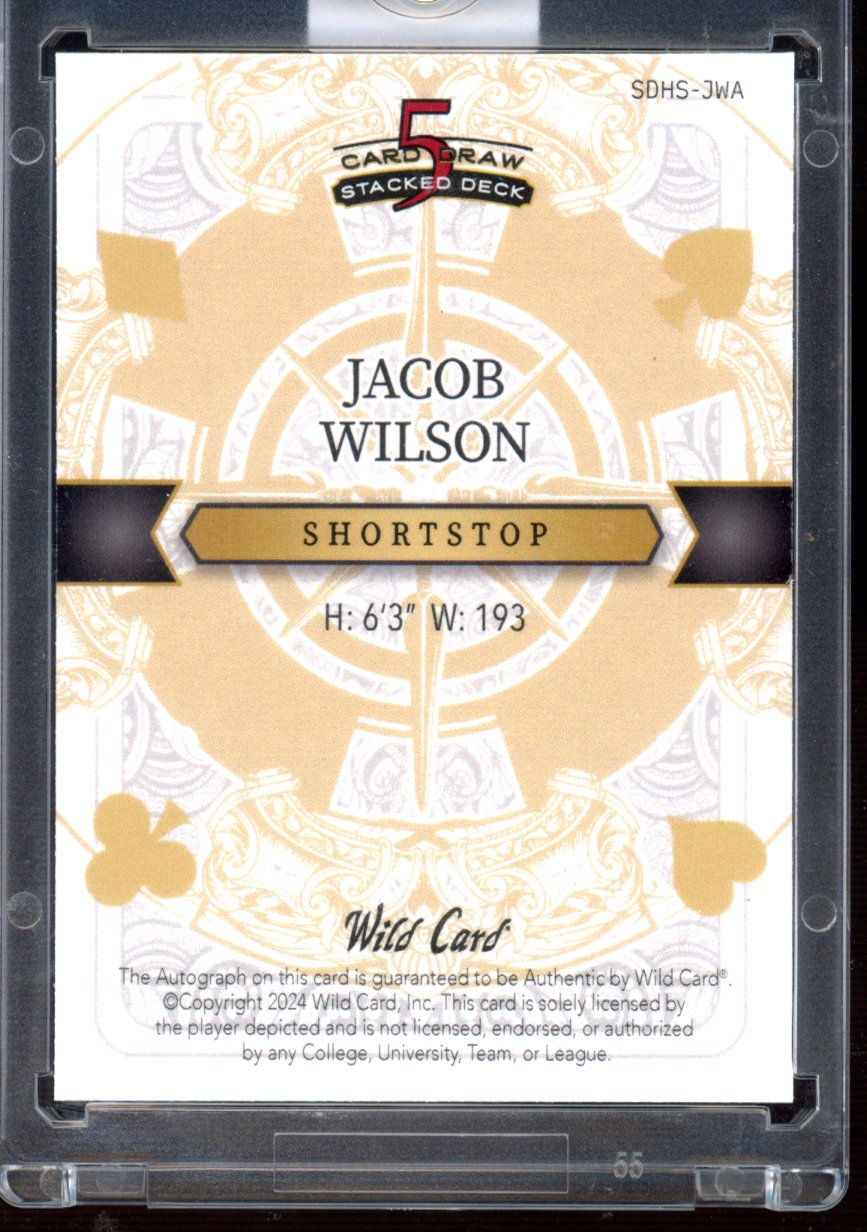 2024 Wild Card 5 Card Draw Jacob Wilson Ace of Spades Auto 1/1