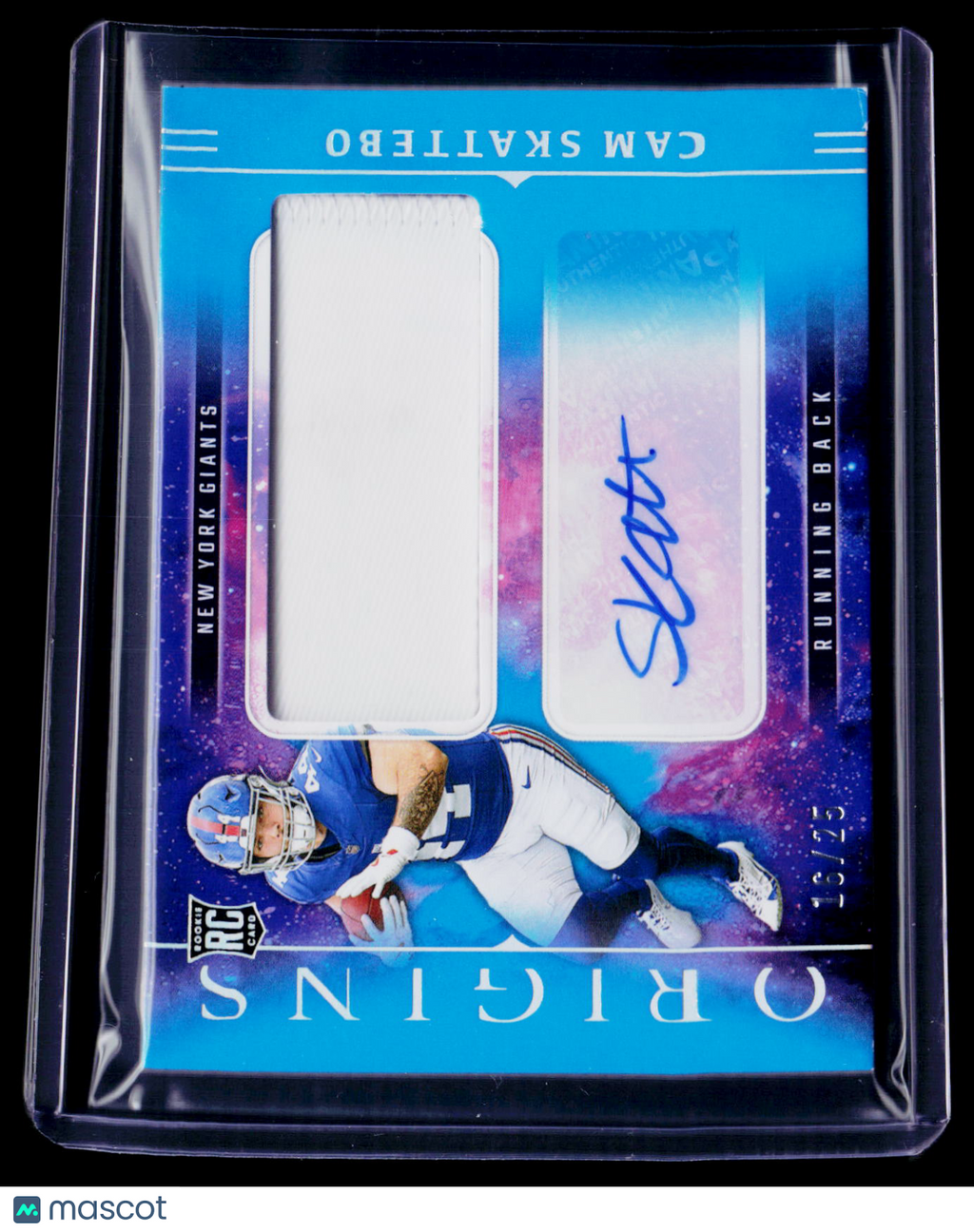 2025 Origins Cam Skattebo Rookie Patch Auto RPA 16/25 RC