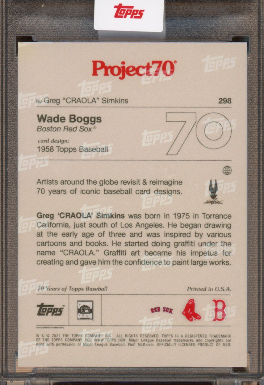 2021 Topps Project 70 Wade Boggs Greg Simkins 298