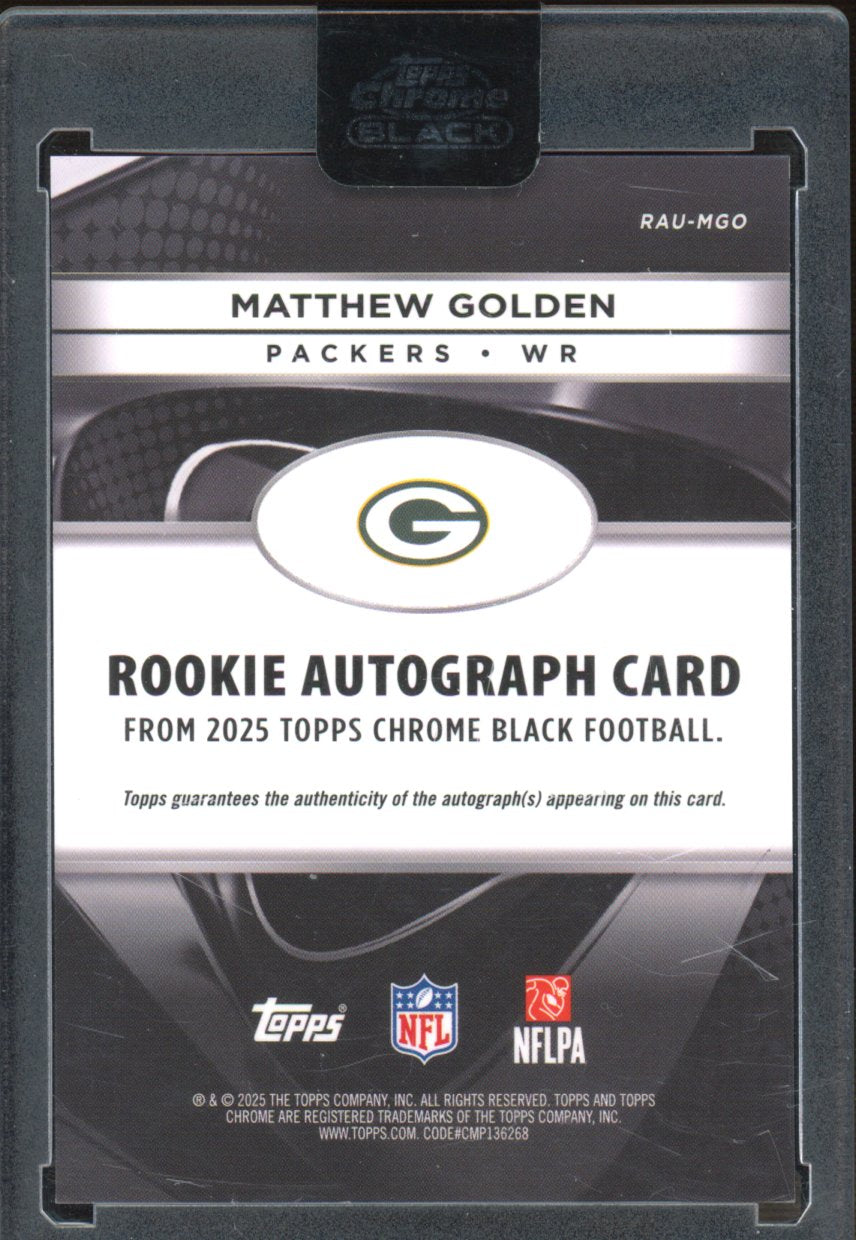 2025 Topps Chrome Black Matthew Golden Rookie Gold Auto 22/50 RC