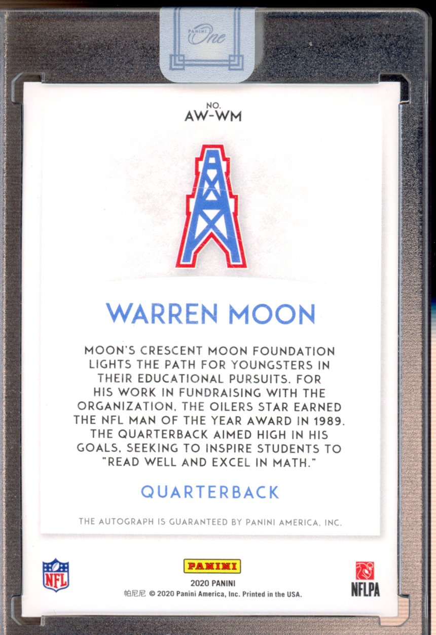 2020 Panini One Warren Moon Award Winners Auto