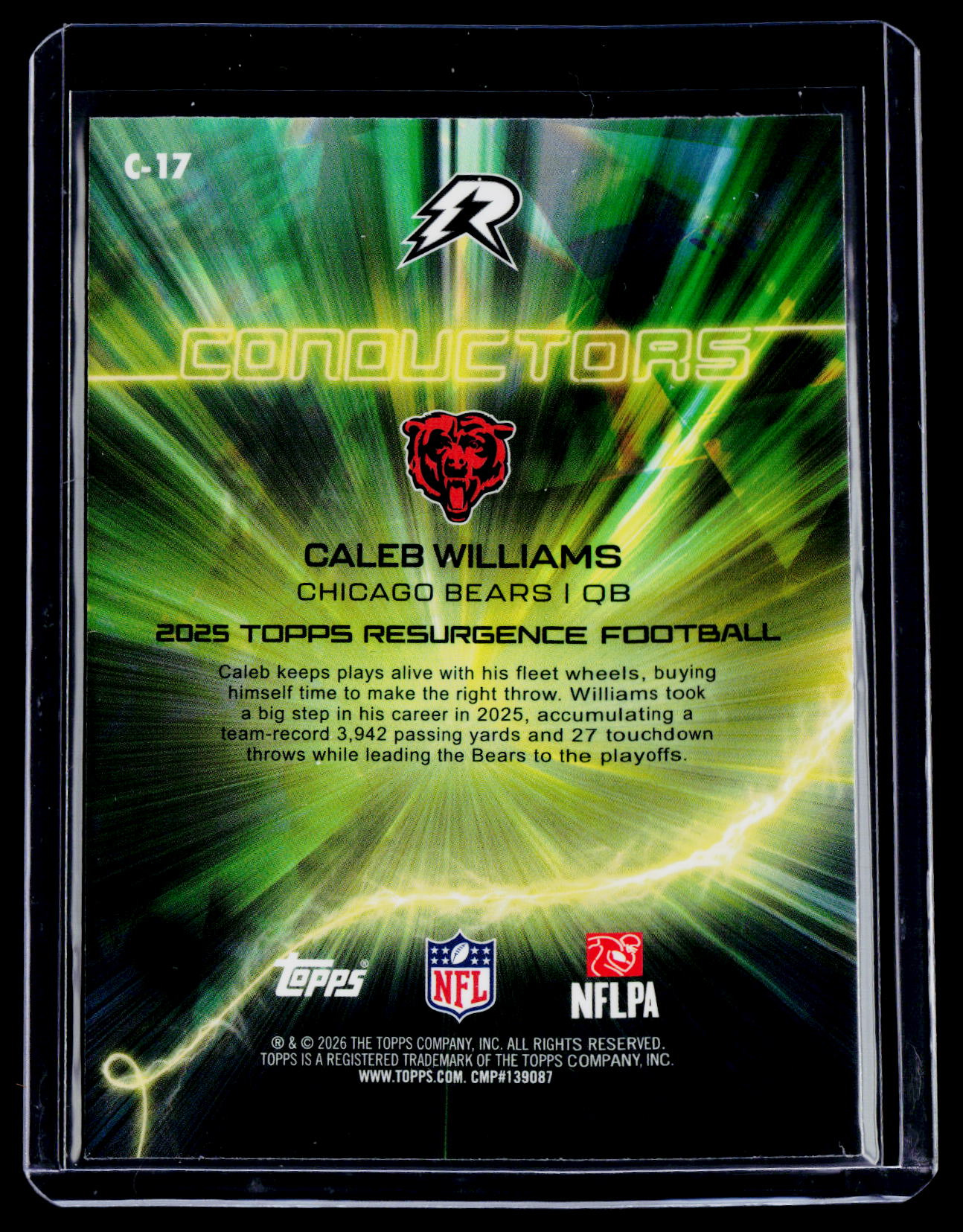 2025 Topps Resurgence Caleb Williams Blue Surge Conductors 210/275