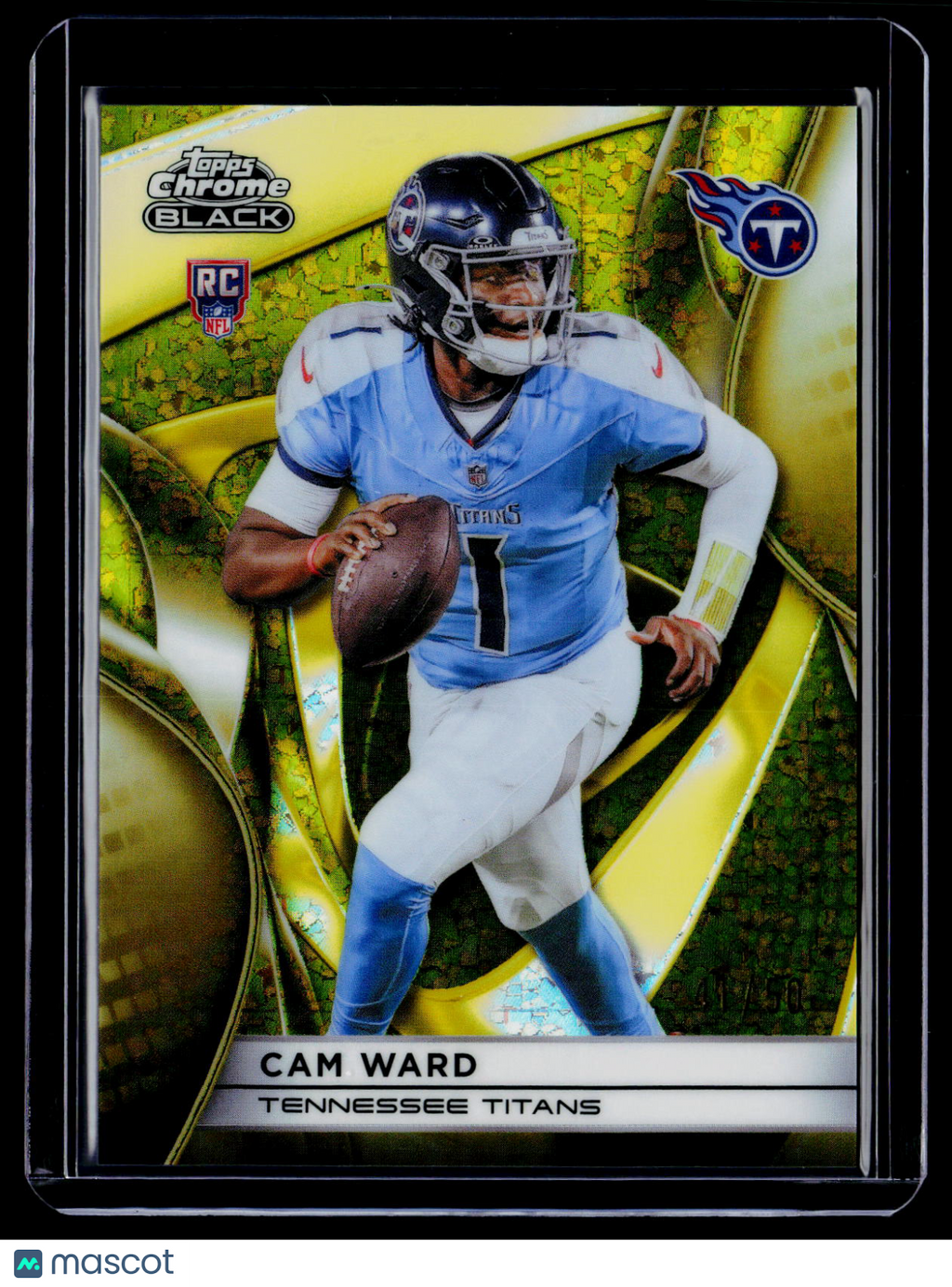 2025 Topps Chrome Black Cam Ward Rookie Gold Mini Diamond 41/50 RC