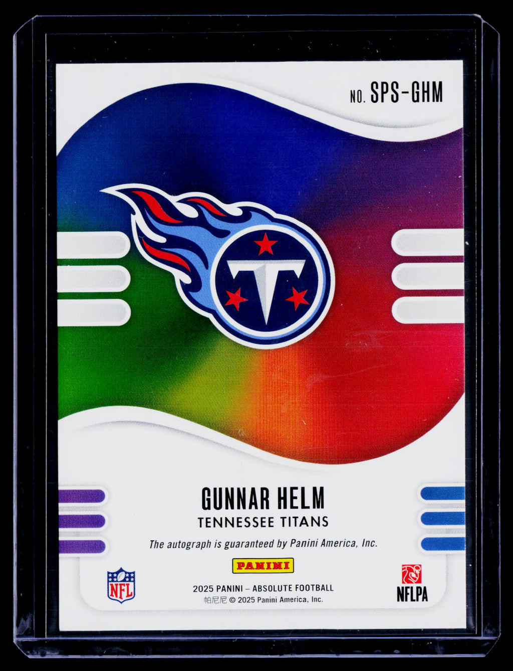 2025 Absolute Gunnar Helm Rookie Spectrum Signatures Auto 41/199 RC