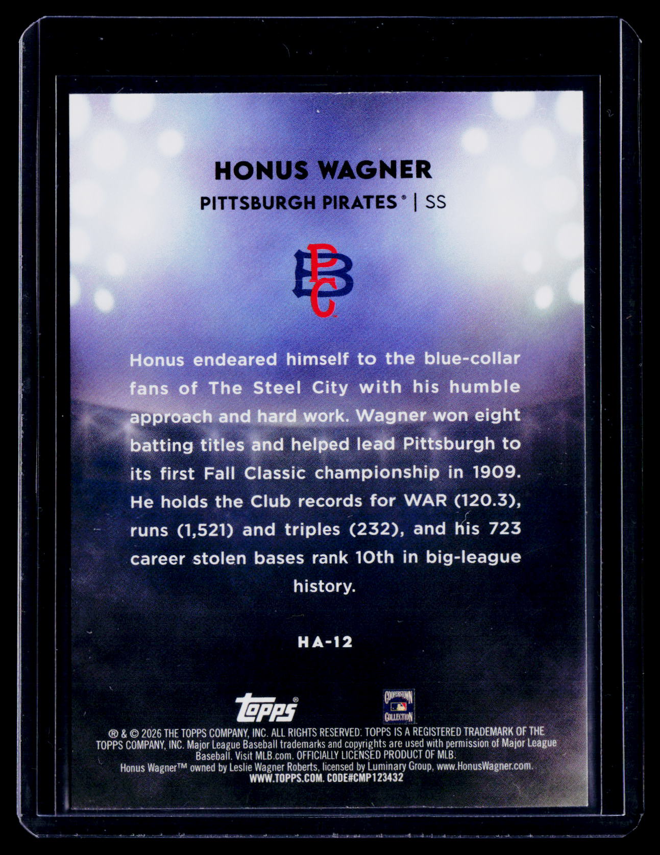 2026 Topps Series 1 Honus Wagner Home Field Advantage HFA
