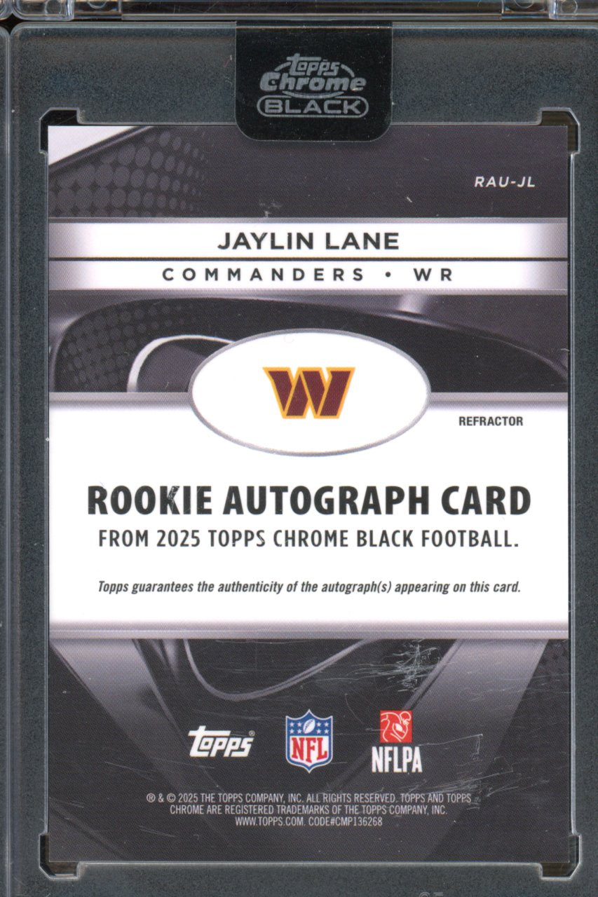 2025 Topps Chrome Black Jaylin Lane Refractor Auto 109/299 RC