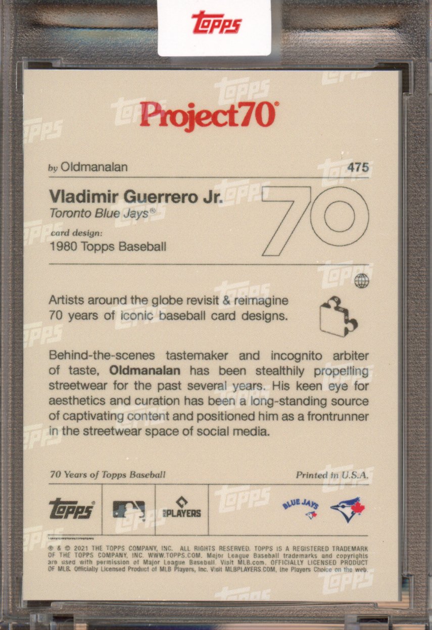 2021 Topps Project 70 Vladimir Guerrero Jr. Oldmanalan 475