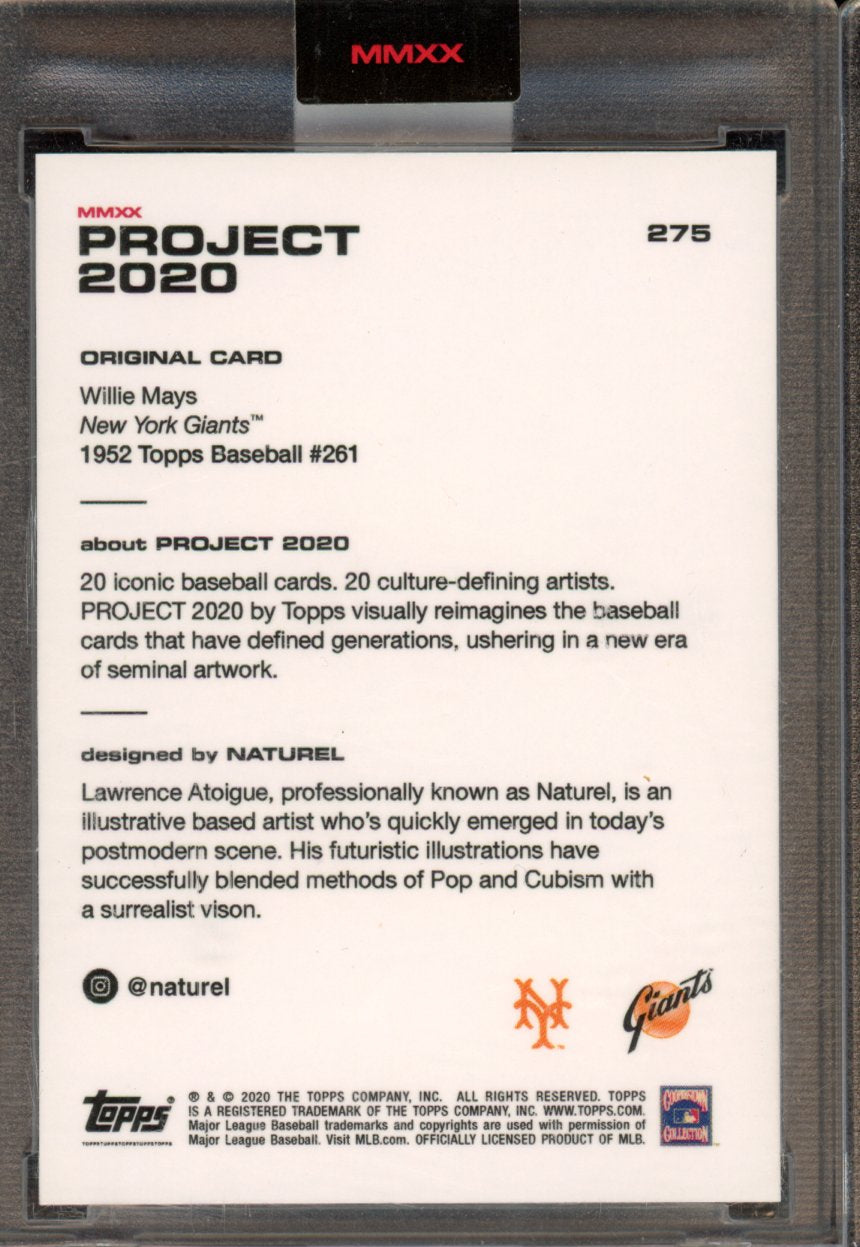 2020 Topps Project 2020 Willie Mays Naturel 275