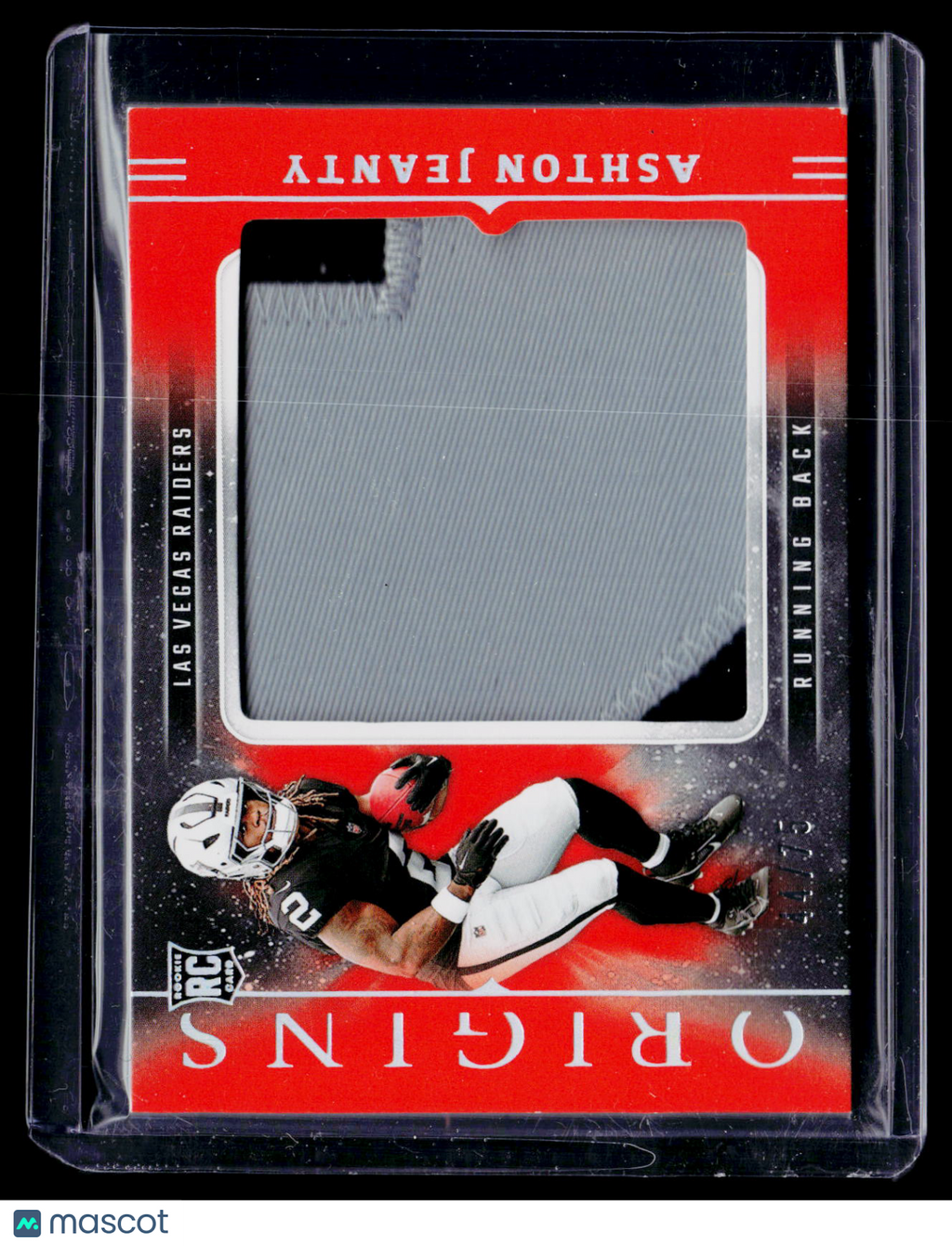 2025 Origins Ashton Jeanty Rookie Orange Jumbo Patch 44/75 RC