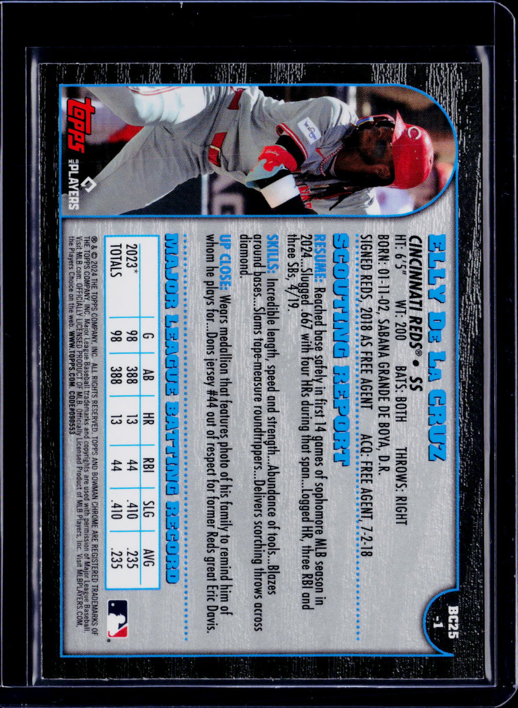 2024 Bowman Chrome Elly De La Cruz 25th Anniversary RC