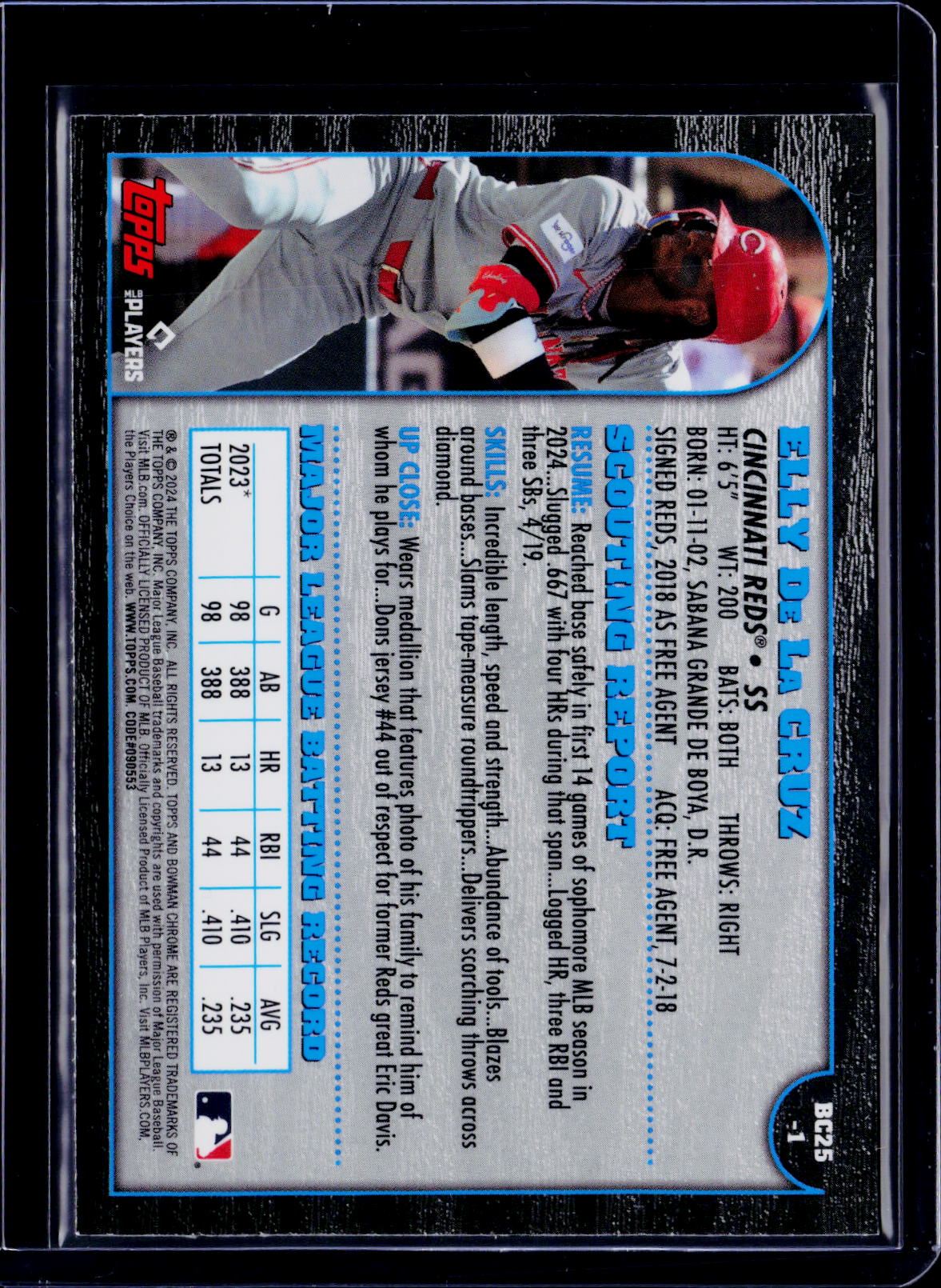 2024 Bowman Chrome Elly De La Cruz 25th Anniversary RC