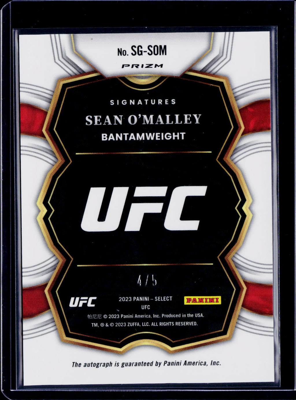 2023 Select Sean O'Malley Auto Gold Disco 4/5