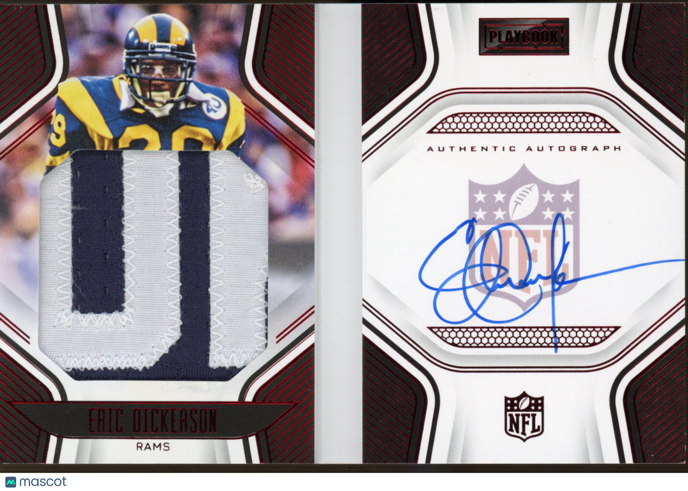 2022 Playbook Eric Dickerson Booklet Patch Auto 2/10