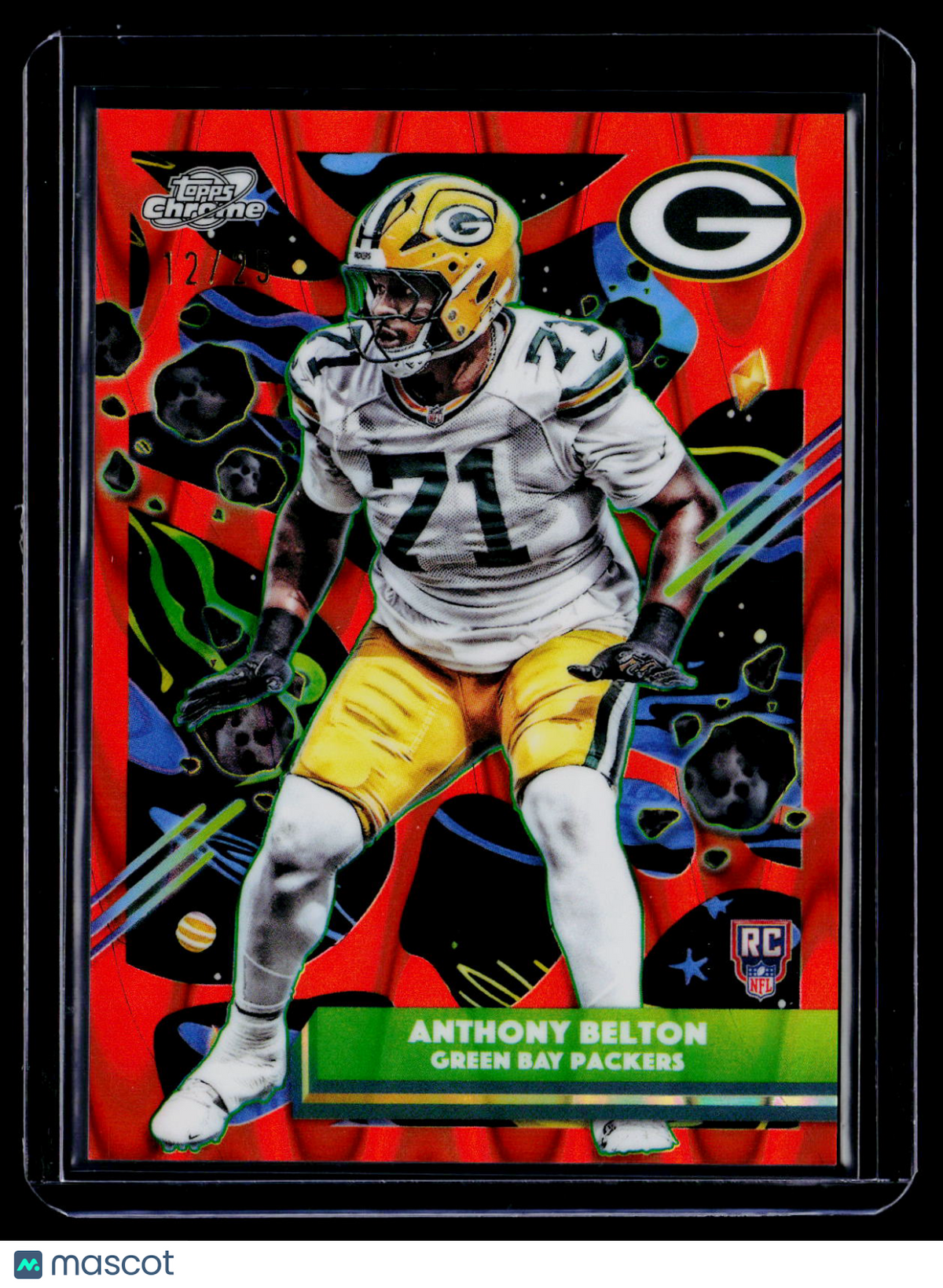 2025 Topps Chrome Cosmic Anthony Belton Rookie Orange Galactic 12/25 RC