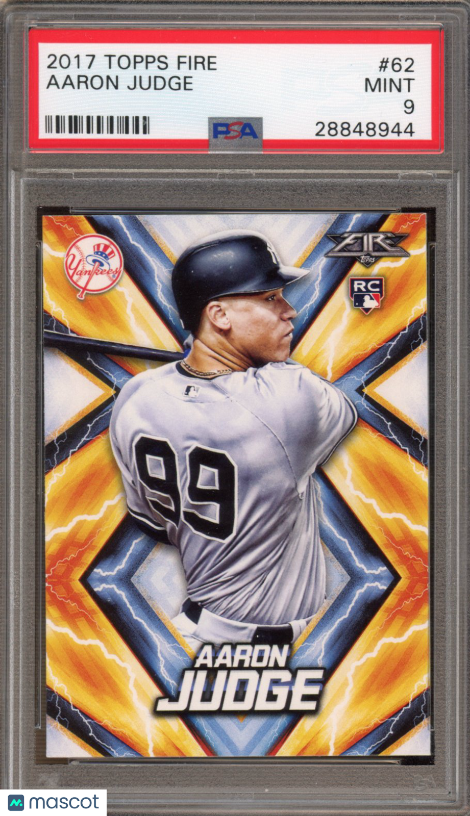 2017 Topps Fire Aaron Judge Rookie PSA 9 RC