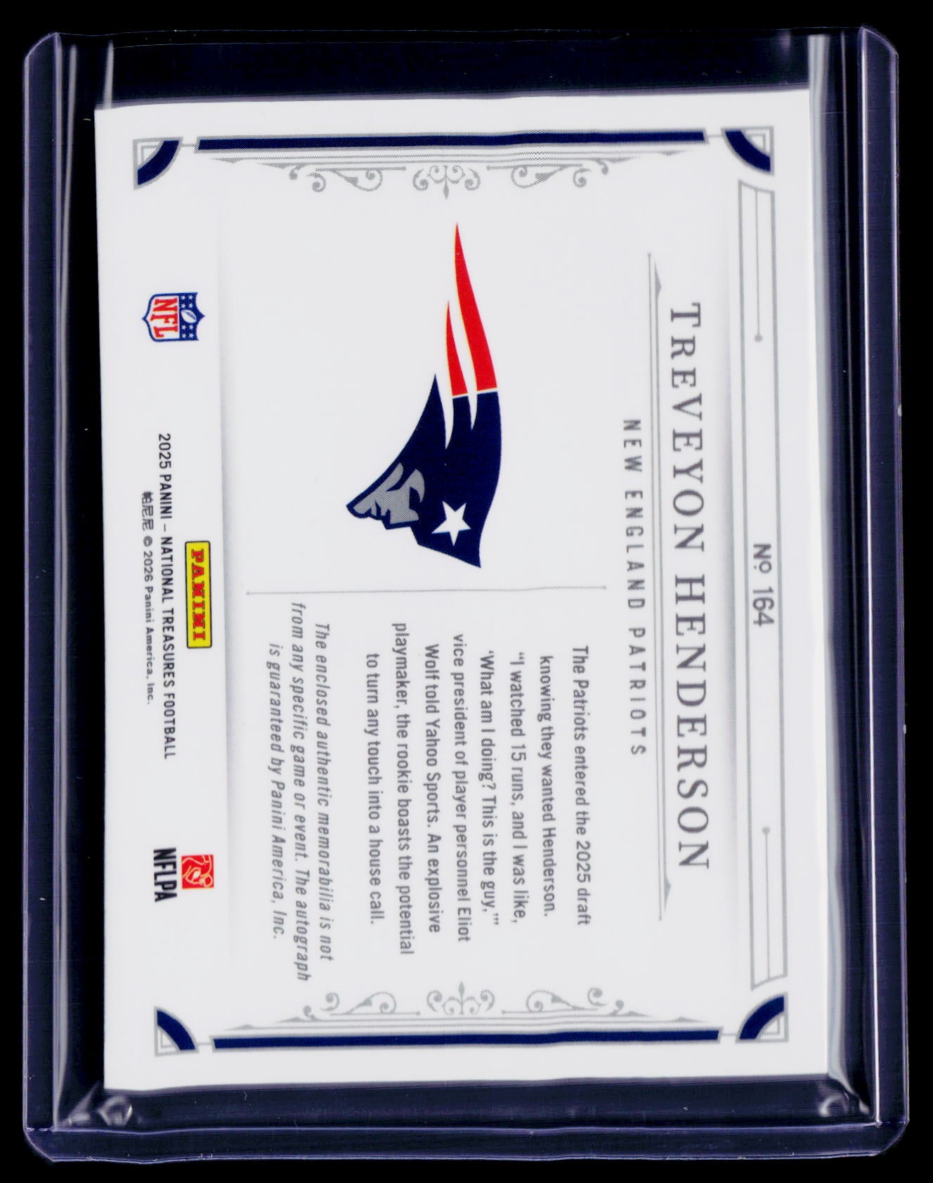 2025 National Treasures TreVeyon Henderson Rookie Patch Auto RPA 24/32 RC
