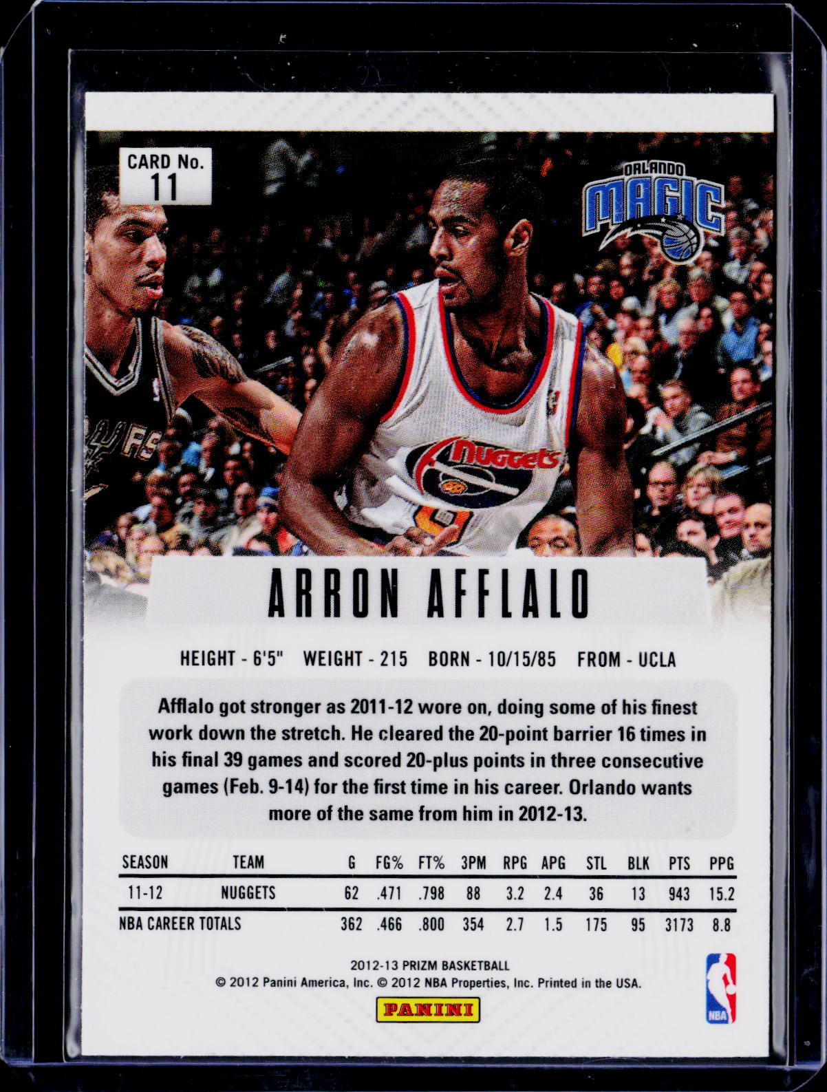 2012 Prizm Arron Afflalo Silver