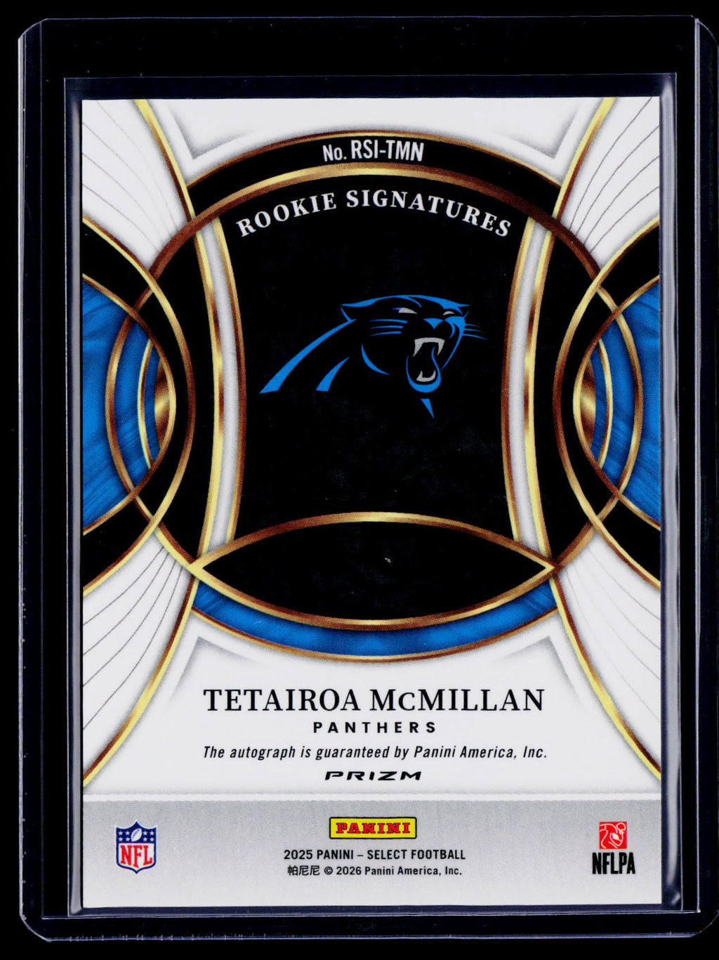 2025 Select Tetairoa McMillan Rookie Auto RC