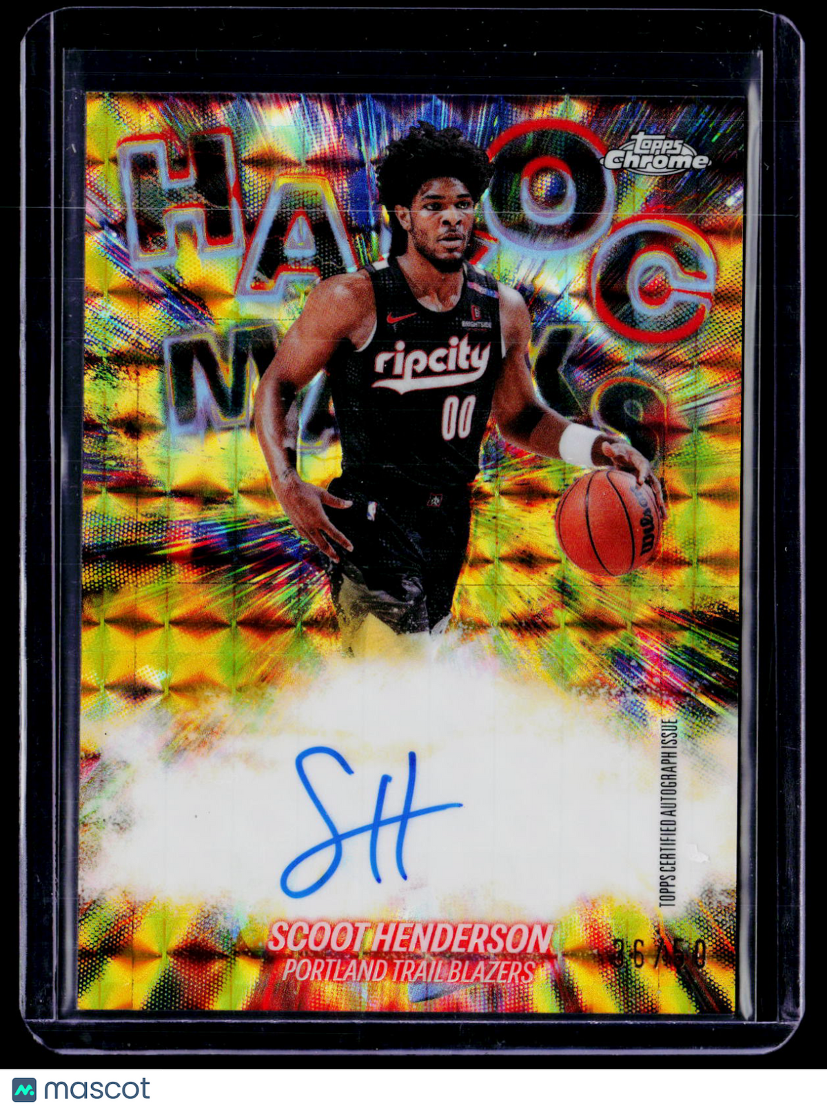 2025 Topps Chrome Update Scoot Henderson Gold Geometric Havoc Marks Auto 36/50