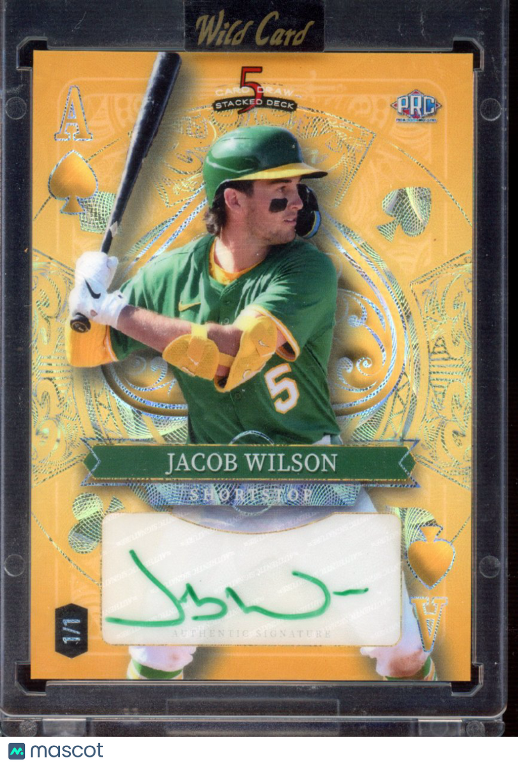 2024 Wild Card 5 Card Draw Jacob Wilson Ace of Spades Auto 1/1