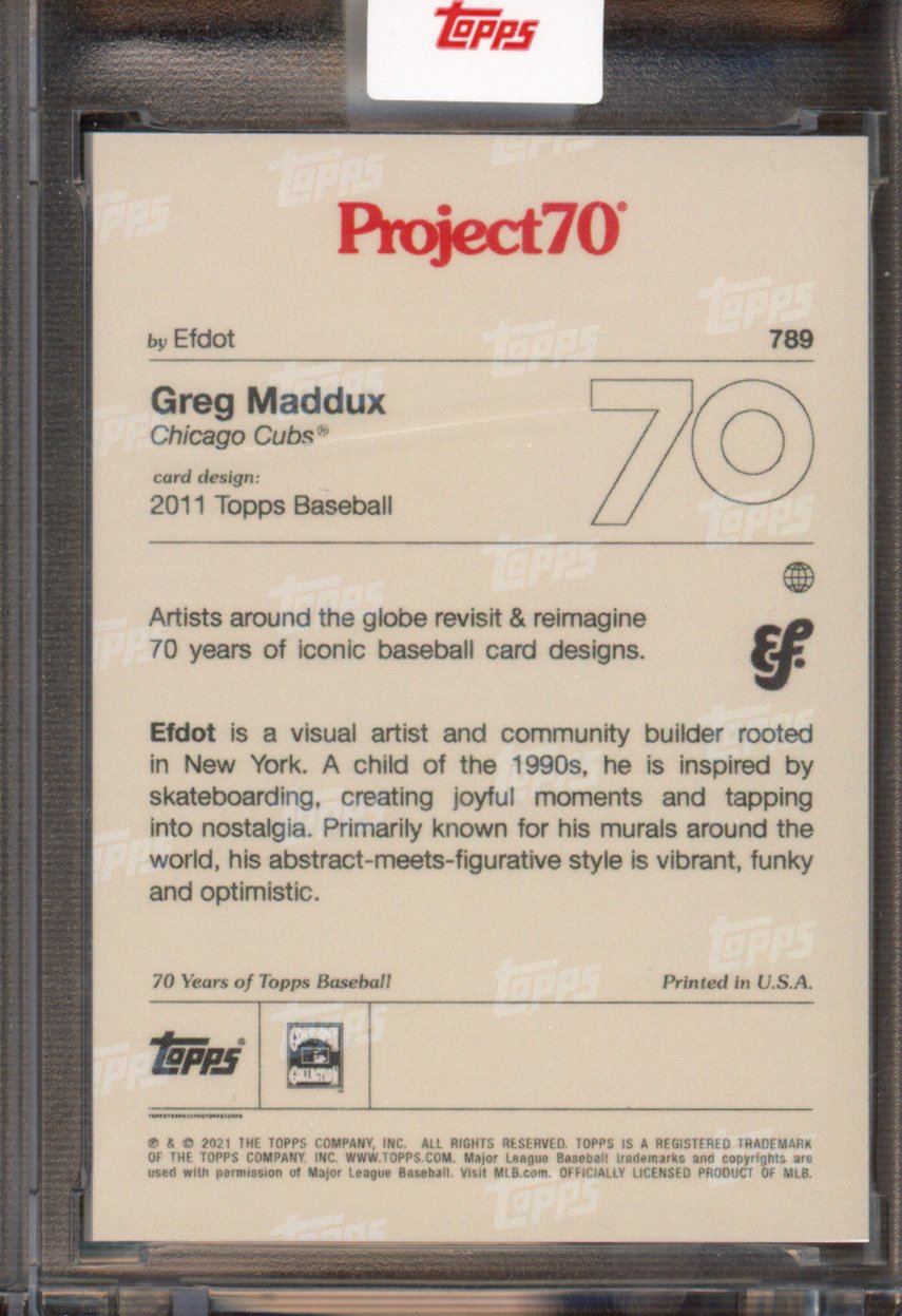 2021 Topps Project 70 Greg Maddux Efdot 789